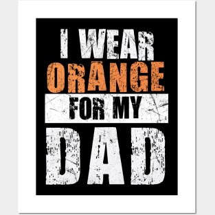 I wear Orange for my Dad Shirt, Kidney Cancer Family Posters and Art